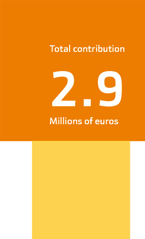 Total contribution 2.9 Millions of euros